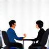 Illustration of a conversation or interview setting icon