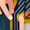 Close up of hands working with tailoring fabric